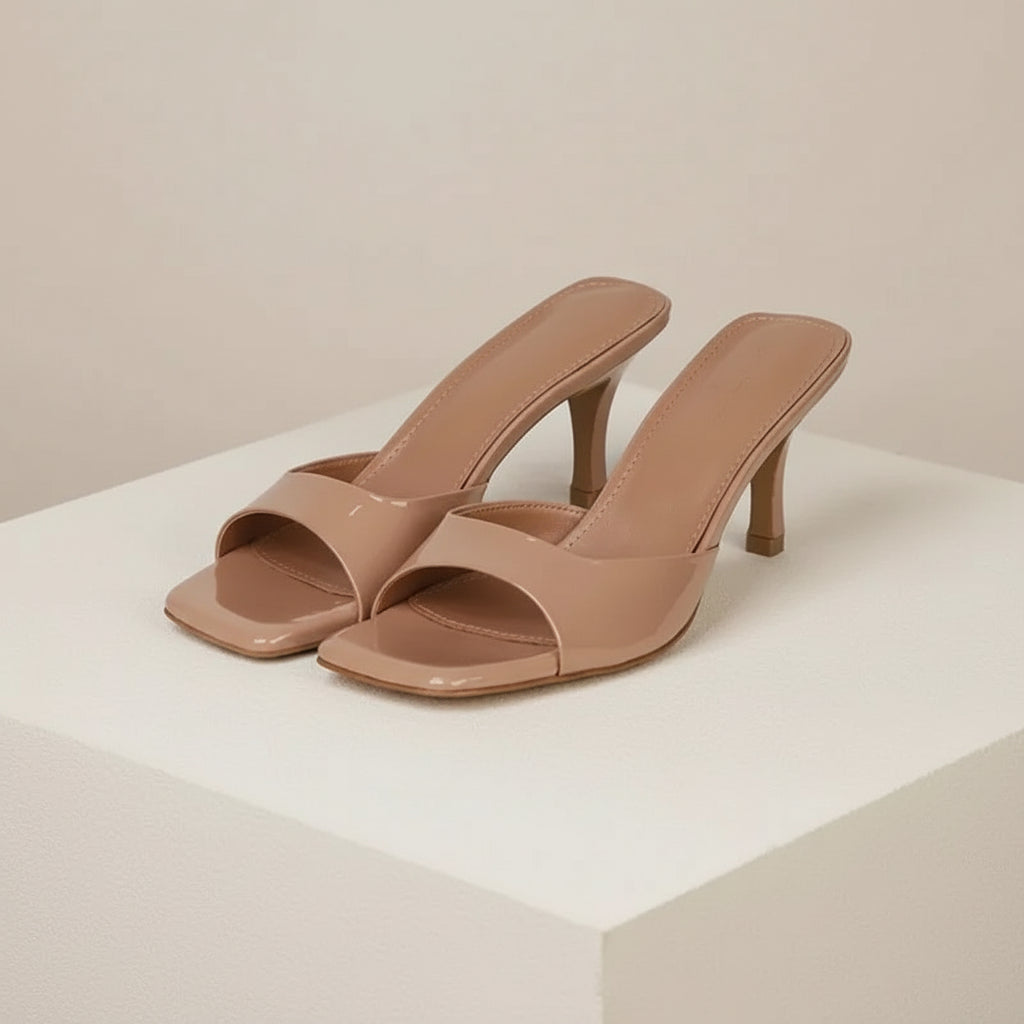 NewHigh Heels Women's Slippers Elegant Casual Square Toe Slippers Summer Shoes Zapatos De Mujer Women's Designer Sandals 35-42 Velmy Prestige