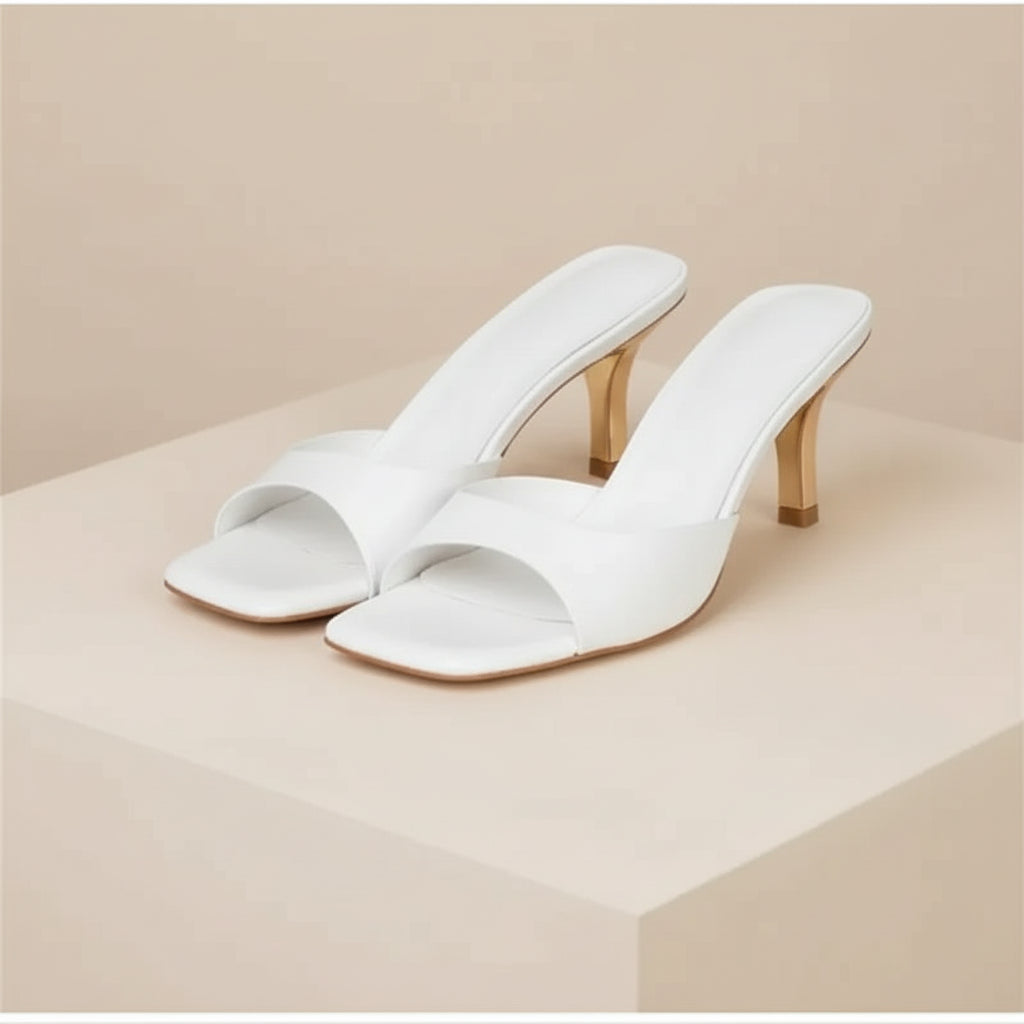 NewHigh Heels Women's Slippers Elegant Casual Square Toe Slippers Summer Shoes Zapatos De Mujer Women's Designer Sandals 35-42 Velmy Prestige